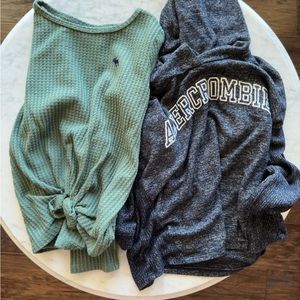 Abercrombie Kids Lot | 2 long sleeve shirts | hoodie | waffle | girls size 7/8